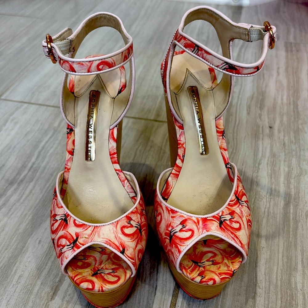 Sophia Webster lulu dreamy flamingo wedge